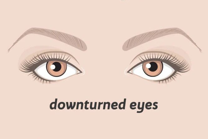 downturned eyes